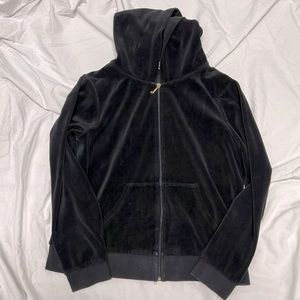 Juicy couture velvet zip-up hoodie, L